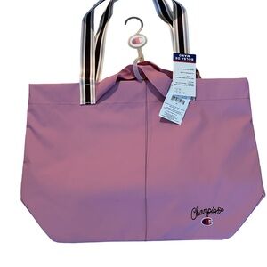 Champion Pink Tote with Striped Handles